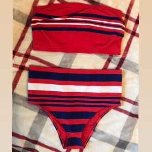 Arie high waisted bathing suit tube top size L